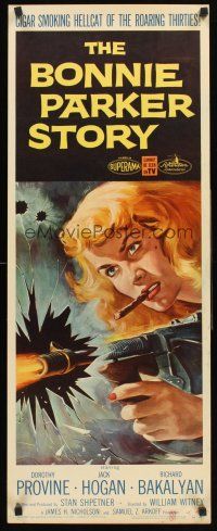 4e081 BONNIE PARKER STORY insert '58 great art of the cigar-smoking hellcat of the roaring '30s!