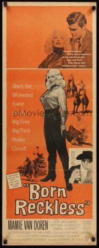 4e083 BORN RECKLESS insert '59 great full-length image of sexy rodeo cowgirl Mamie Van Doren!
