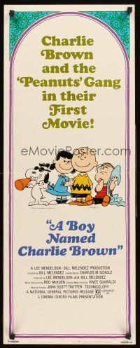 4e085 BOY NAMED CHARLIE BROWN insert '70 art of Snoopy & the Peanuts gang by Charles M. Schulz!