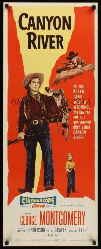 4e098 CANYON RIVER insert '56 cowboy George Montgomery in the killer land west of Wyoming!