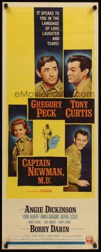 4e101 CAPTAIN NEWMAN, M.D. insert '64 Gregory Peck, Tony Curtis, Angie Dickinson, Bobby Darin