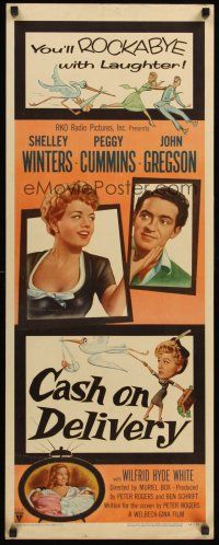 4e106 CASH ON DELIVERY insert '56 Shelley Winters, Peggy Cummins, John Gregson, English!