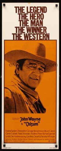 4e115 CHISUM insert '70 big John Wayne, The Legend, The Hero, The Man, The Winner, The Western!