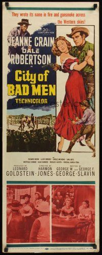 4e118 CITY OF BAD MEN insert '53 Jeanne Crain, Dale Robertson, Richard Boone, cowboys & boxing art