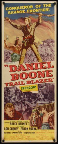 4e153 DANIEL BOONE TRAIL BLAZER insert '56 art of Bruce Bennett, conqueror of the savage frontier!