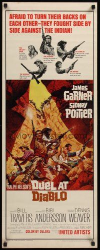 4e202 DUEL AT DIABLO insert '66 really cool art of Sidney Poitier & James Garner surrounded!