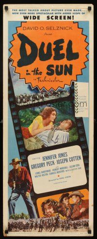 4e204 DUEL IN THE SUN insert R54 Jennifer Jones, Gregory Peck & Joseph Cotten in King Vidor epic!