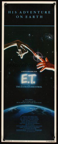 4e208 E.T. THE EXTRA TERRESTRIAL insert '82 Steven Spielberg classic, John Alvin art!