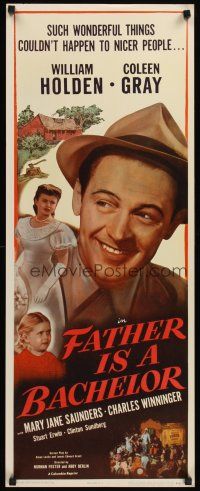 4e231 FATHER IS A BACHELOR insert R55 Coleen Gray calls Holden darling & kids call him dad!