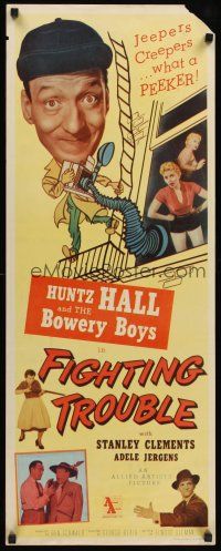 4e234 FIGHTING TROUBLE insert '56 Huntz Hall & the Bowery Boys, jeepers creepers what peekers!
