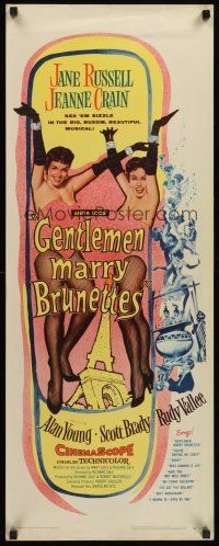 4e270 GENTLEMEN MARRY BRUNETTES insert '55 sexy Jane Russell & Jeanne Crain in big buxom musical!