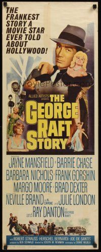 4e271 GEORGE RAFT STORY insert '61 art of sexy Jayne Mansfield in fur & Ray Danton!