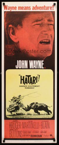 4e321 HATARI insert R67 Howard Hawks, great different headshot of John Wayne in Africa!