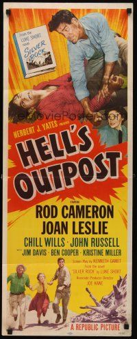 4e333 HELL'S OUTPOST insert '55 Rod Cameron chokes John Russell as Joan Leslie watches!