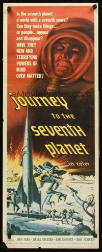 4e387 JOURNEY TO THE SEVENTH PLANET insert '61 they have terryfing powers of mind over matter!