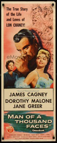 4e408 MAN OF A THOUSAND FACES insert '57 James Cagney as Lon Chaney Sr, w/sexy Dorothy Malone!