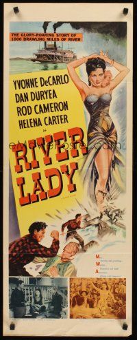 4e449 RIVER LADY insert R56 Yvonne De Carlo, Dan Duryea, brawling story of the lusty Mississippi!