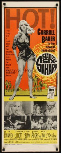 4e485 STATION SIX-SAHARA insert '64 super sexy Carroll Baker is alone with five men in the desert!