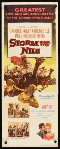 4e488 STORM OVER THE NILE insert '56 Laurence Harvey, turmoil in the great Egyptian desert!