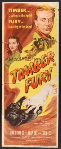 4e511 TIMBER FURY insert '50 from James Oliver Curwood story, David Bruce, Laura Lee!