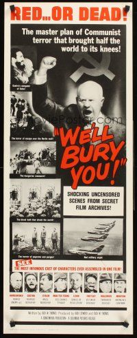 4e536 WE'LL BURY YOU insert '62 Cold War, Red Scare, Khrushchev, master plan for world conquest!