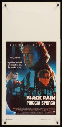 4e572 BLACK RAIN Italian locandina '89 Ridley Scott, Michael Douglas, American cop in Japan!