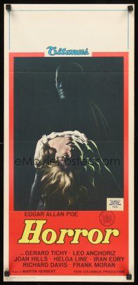 4e574 BLANCHEVILLE MONSTER Italian locandina '63 Edgar Allan Poe, cool art of killer & victim!