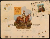 4f019 LOT OF ONE 2-SIDED SALESMAN BOOK PAGE '52 cool Roy Rogers & Gene Autry cowboy decals!