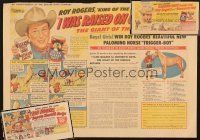 4f023 LOT OF 3 ROY ROGERS NEWSPAPER ADS '50s - '60s toys you could redeem from Quaker Oats!