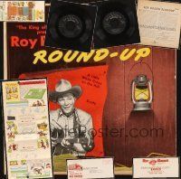 4f024 LOT OF 3 ROY ROGERS ITEMS '50s music album, cool paper model ranch & mailing envelope!