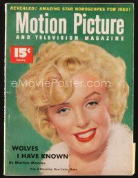 4f115 MOTION PICTURE magazine January 1953 Marilyn Monroe writes about the wolves she has known!