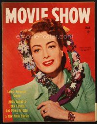 4f136 MOVIE SHOW magazine May 1945 portrait of Joan Crawford, soon to appear in Mildred Pierce!