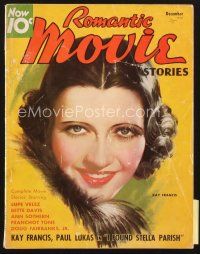 4f094 MOVIE STORY magazine December 1935 art of beautiful smiling Kay Francis by Marland Stone!