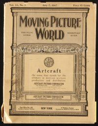 4f070 MOVING PICTURE WORLD exhibitor magazine July 7, 1917 Fairbanks, Pickford, Pearl White, Fatty