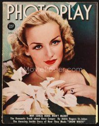 4f086 PHOTOPLAY magazine April 1938 portrait of beautiful Carole Lombard by George Hurrell!