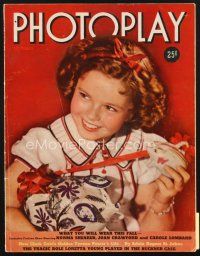 4f090 PHOTOPLAY magazine September 1939 portrait of Shirley Temple with piggy bank by Paul Hesse!