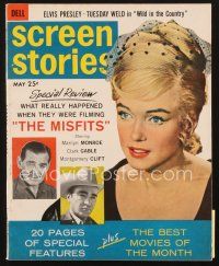 4f137 SCREEN STORIES magazine May 1961 Marilyn Monroe, Clark Gable & Monty Clift in The Misfits!