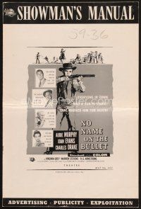 4f253 NO NAME ON THE BULLET pressbook '59 Audie Murphy as the strangest killer in the West!