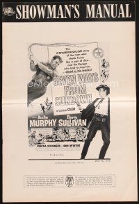 4f271 SEVEN WAYS FROM SUNDOWN pressbook '60 full-length cowboys Audie Murphy & Barry Sullivan!