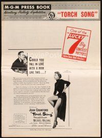 4f294 TORCH SONG pressbook '53 tough baby Joan Crawford, a wonderful love story!