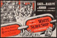 4f301 WHITE SLAVE SHIP pressbook '62 L'ammutinamento, art of sexy women in a black pit of horror!