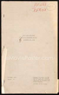 4f160 STANDING ROOM ONLY release dialogue script Nov 10, 1943, by Darrell Ware & Karl Tunberg