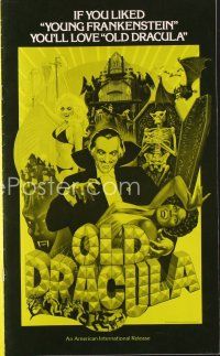 4f254 OLD DRACULA pressbook '75 Vampira, David Niven as the Count, Clive Donner, wacky horror art!