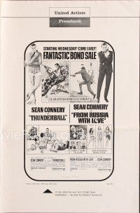 4f291 THUNDERBALL/FROM RUSSIA WITH LOVE pressbook '68 two of Sean Connery's best James Bond roles!
