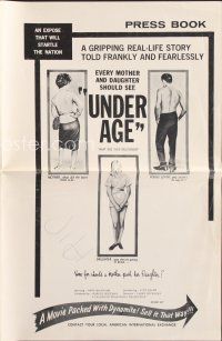 4f297 UNDER AGE pressbook '64 mother lets her 14 year-old have sex and she's charged with rape!