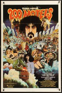 4g006 200 MOTELS 1sh '71 directed by Frank Zappa, rock 'n' roll, wild McMacken artwork!