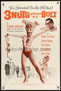 4g008 3 NUTS IN SEARCH OF A BOLT 1sh '64 sexy Mamie Van Doren in tassles & little else!
