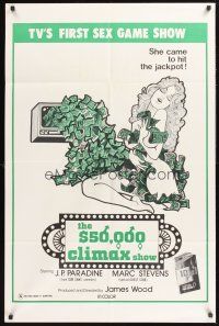 4g002 $50,000 CLIMAX SHOW 1sh '75 TV's 1st sex gameshow, she came to hit the jackpot!