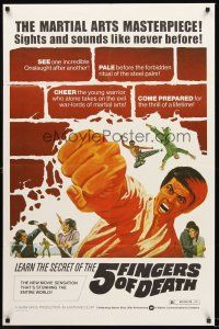4g012 5 FINGERS OF DEATH 1sh '73 martial arts masterpiece with sights & sounds like never before!