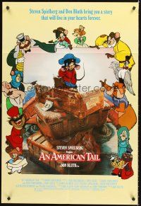 4g042 AMERICAN TAIL int'l 1sh '86 Steven Spielberg, Don Bluth, art of Fievel the mouse!